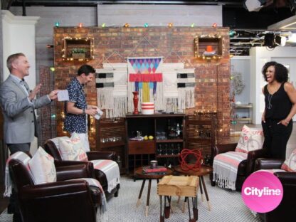 Old Brick Wall Mural, as seen on the Cityline TV Set in Toronto, is a high resolution photo mural of a real red brick wall capturing the texture of the mortar and bricks from About Murals.