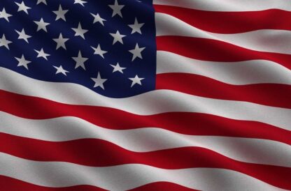 American Flag Wallpaper features the star spangled banner blowing in the wind from About Murals.