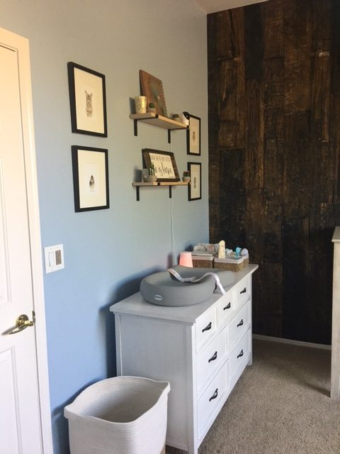 Antique Wood Wallpaper, as seen in this kids room, features aged wooden planks from About Murals.
