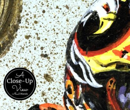A close-up view of a racer in a motocross wallpaper from About Murals.