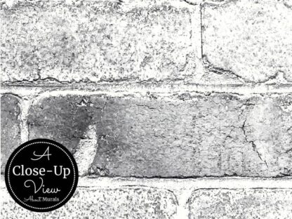 Old Brick Wall Mural Light Black and White - Close-up View from About Murals