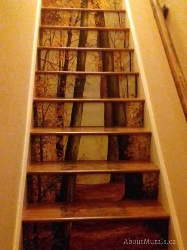 Path of Light Wall Mural on stairs