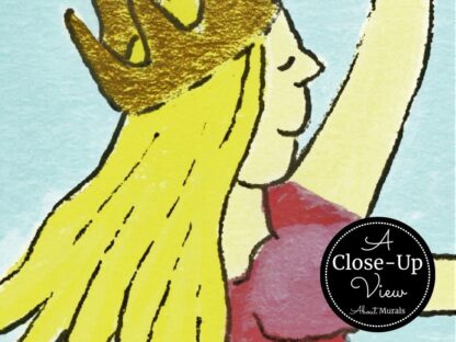 A close-up of a princess from a fairytale wallpaper called Story Time Wall Mural from About Murals.