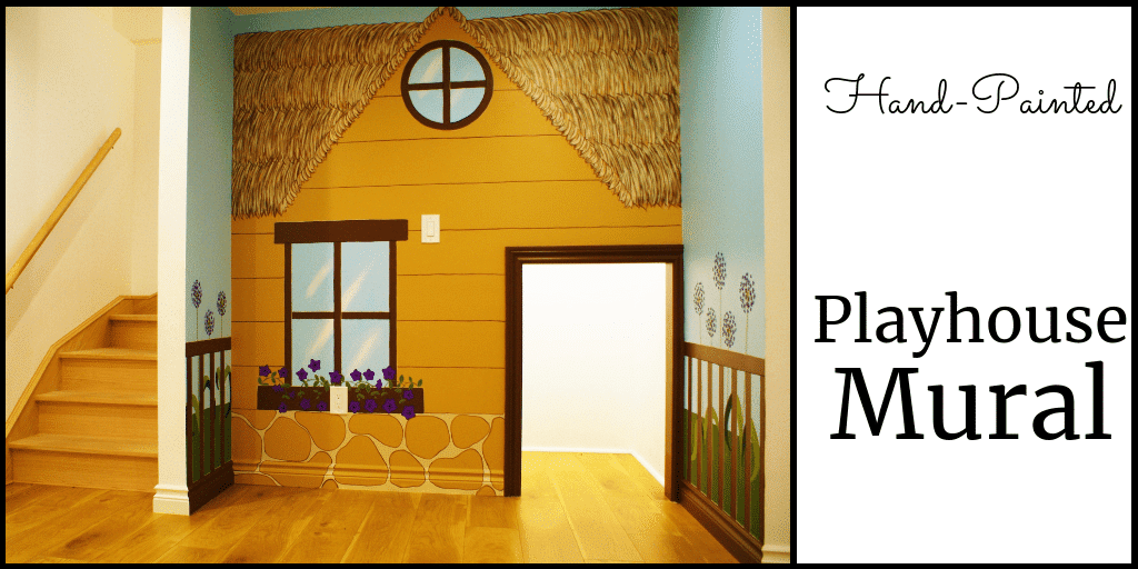 A playhouse mural painted by Adrienne of AboutMurals.ca
