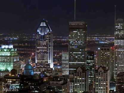 Montreal Downtown Wallpaper is a cityscape photo wall mural of high rise buildings in Canada from About Murals.