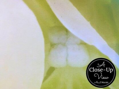 A close-up view of flower petals in a White Hydrangea Wallpaper sold by About Murals.