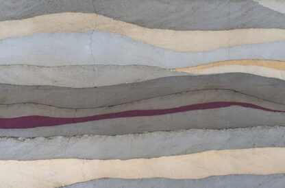 Grey and Purple Concrete Wallpaper is a photo mural of a horizontal painted stripe on a concrete wall from About Murals.