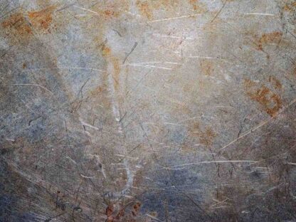 Industrial Metal Wallpaper features faux steel with scratches and rust patches from About Murals.