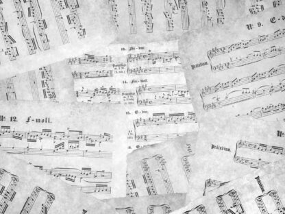 Music Note Wallpaper features music sheets in black and white, perfect for a symphony lover, with No. 2, No. 9 and No. 12 from About Murals.