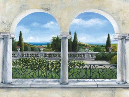 Italian Garden Wallpaper is a wall mural of an ornamental garden inspired by an Italian interlude from About Murals.