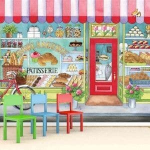 Shop wall murals, like this kids wallpaper in a living room, from About Murals.