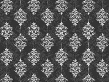 Black Damask Wallpaper is a wall mural with a vintage pattern from About Murals.
