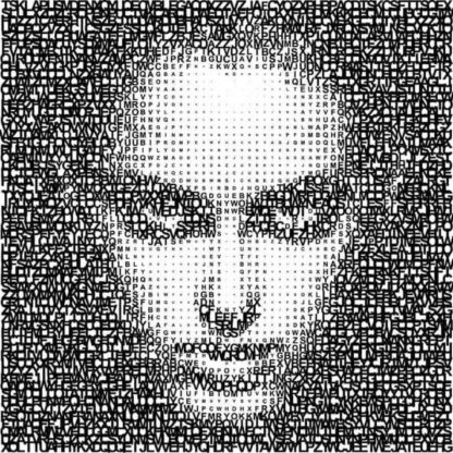 Face Letter Wallpaper, formerly called Text Face, is a wall mural of a girl’s face made out of a black and white alphabet letters from About Murals.