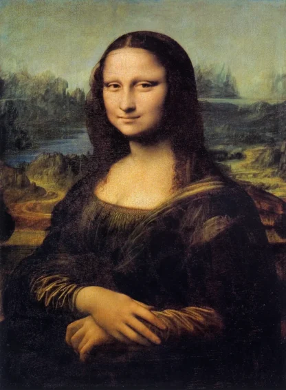 Mona Lisa Wallpaper is a wall mural of a painting of a woman by Leonardo da Vinci from About Murals Canada