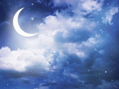 Moon Wallpaper is a kids mural of a starry night sky from About Murals.