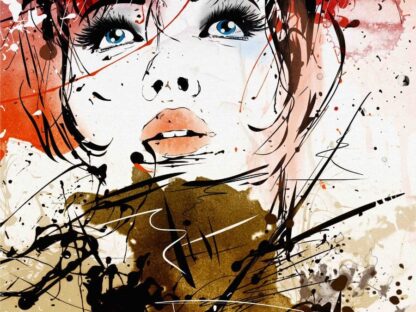 Pop Art Wallpaper is a mural with a girl's beautiful face in an abstract style from About Murals.