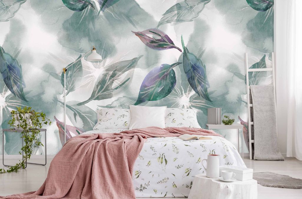 Watercolor Leaf Wallpaper | About Murals
