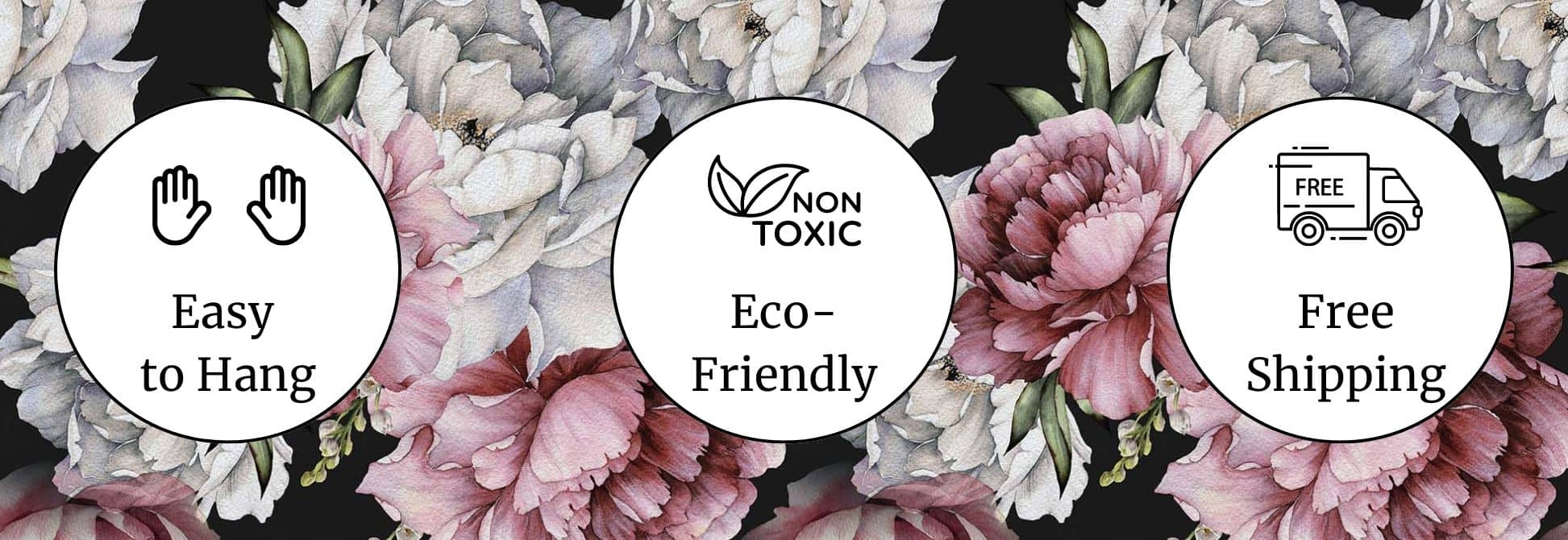 Shop wallpaper, like this dark floral design, from About Murals that's easy to hang, eco-friendly and ships for free in Canada and the contiguous USA!