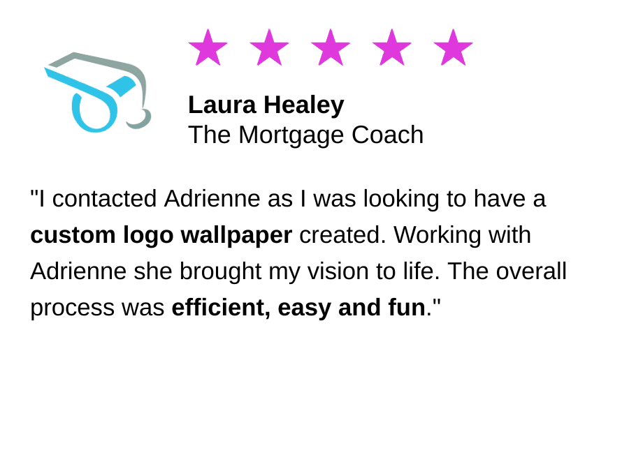 A review for custom wallpaper from The Mortgage Coach for About Murals.
