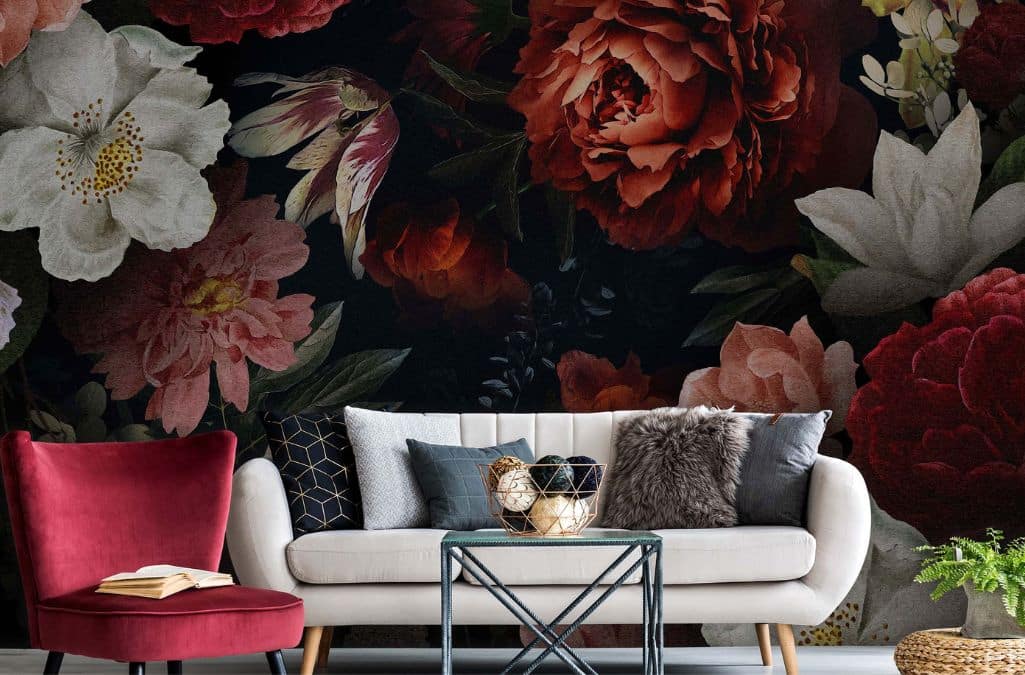 Custom Mural Wallpaper Pink Flower Floral Wallcovering | BVM Home