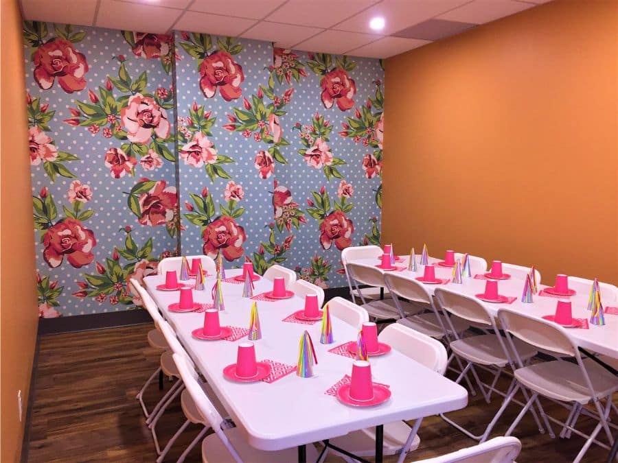 Custom digital print wallpaper created for a commercial business in Hamilton, Ontario by About Murals.