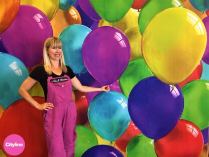 Colorful balloon mural as seen on Cityline from About Murals