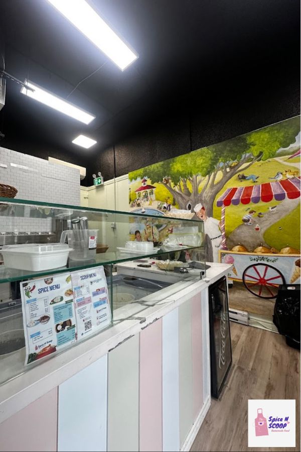 Wallpaper for ice cream shop in Kitchener, ON, Canada by About Murals.